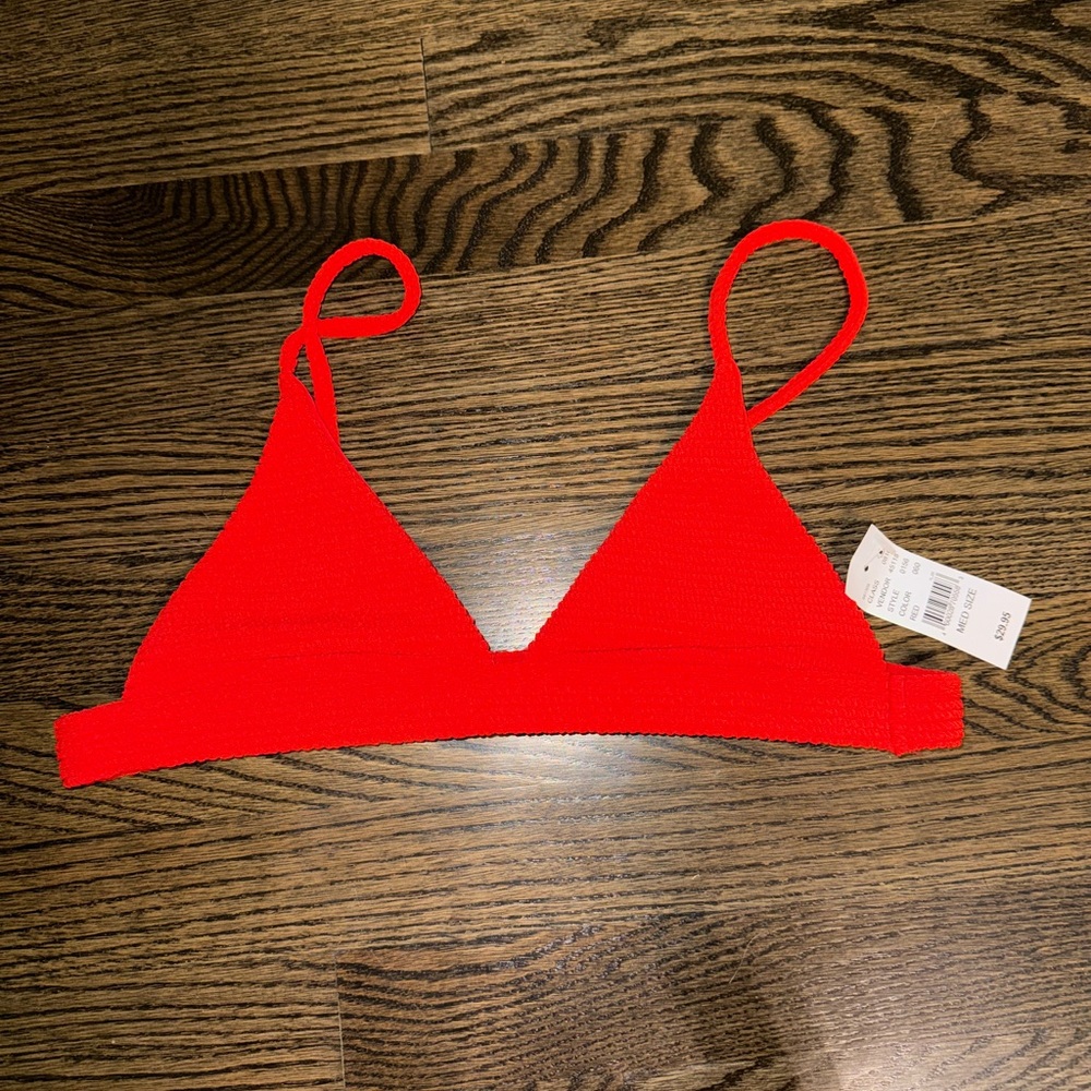 Pacsun Vibrant Red Triangle Adjustable Bikini Top